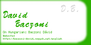 david baczoni business card